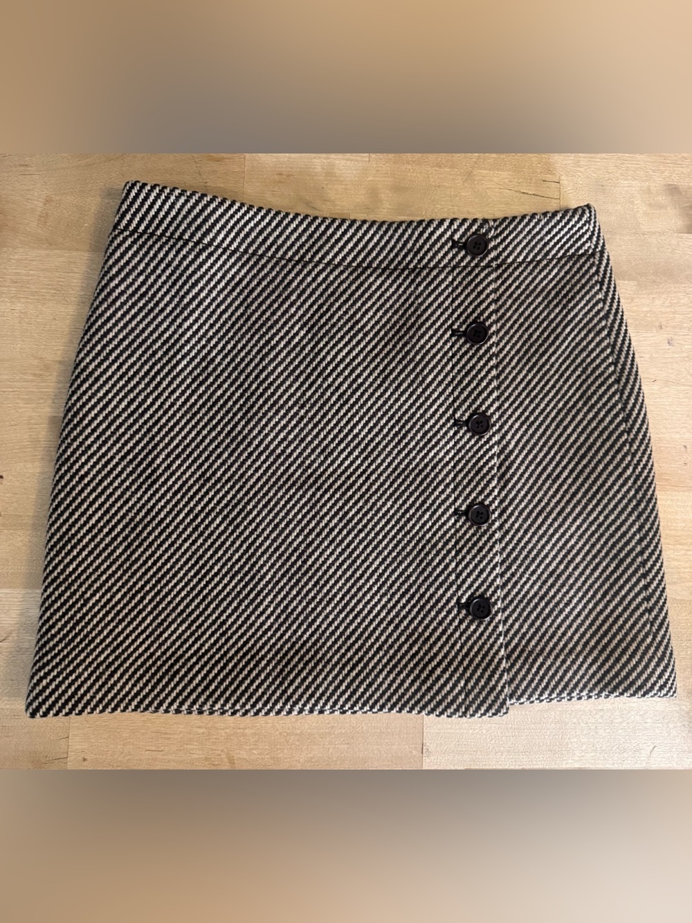NWT J Crew wool blend side button herringbone mini skirt
